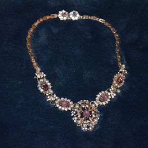 Vintage Collectible Collie Necklace Pendant Rhinestones Chain Ch…